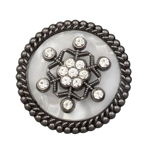 LIBERGA 10 Stück Runde Knöpfe mit Schaft, Strass Blumen Dekoknopf für Kleidung Strickjacken Mäntel Bastelprojekte, Schwarz, 21mm LIBERGA 10 Stück Runde Knöpfe mit Schaft, Strass Blumen Dekoknopf für Kleidung Strickjacken Mäntel Bastelprojekte, Schwarz, 21mm von LIBERGA