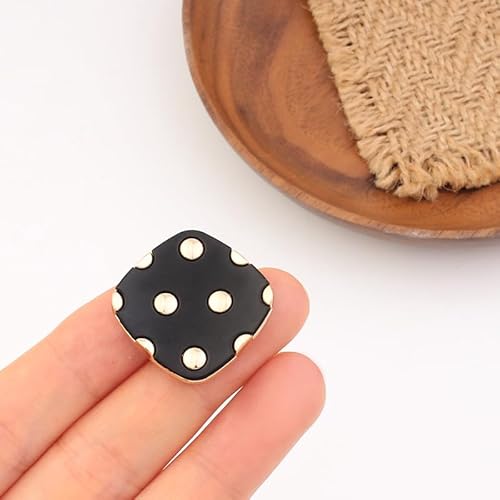 LIBERGA 10 Stück Runde Punkte Knöpfe mit Schaft, Quadratischer Knopf für Kleidung Strickjacken Mäntel Bastelprojekte, Schwarz, 24mm LIBERGA 10 Stück Runde Punkte Knöpfe mit Schaft, Quadratischer Knopf für Kleidung Strickjacken Mäntel Bastelprojekte, Schwarz, 24mm von LIBERGA