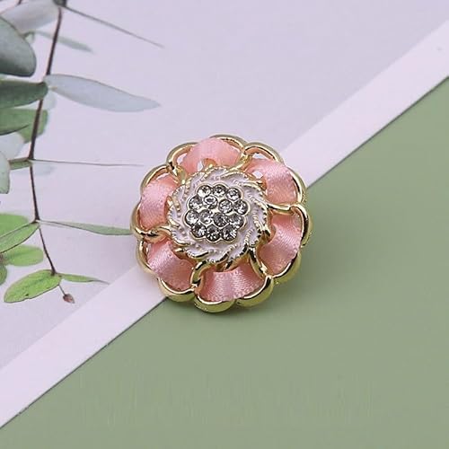 LIBERGA 10 Stück Strass Blumen Knöpfe mit Schaft, Modischer Metallknopf für Kleidung Strickjacken Mäntel Bastelprojekte, Goldener Rand, Rosa, 18mm LIBERGA 10 Stück Strass Blumen Knöpfe mit Schaft, Modischer Metallknopf für Kleidung Strickjacken Mäntel Bastelprojekte, Goldener Rand, Rosa, 18mm von LIBERGA
