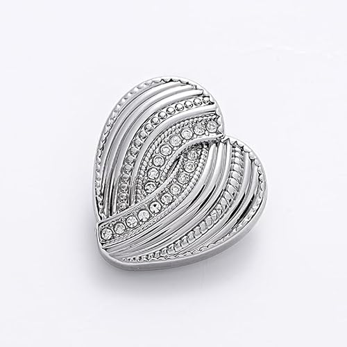 LIBERGA 10 Stück Strass Gewinde Knöpfe mit Schaft, Herzform Knopf für Kleidung Strickjacken Mantel Bastelprojekte, Silber, 18mm LIBERGA 10 Stück Strass Gewinde Knöpfe mit Schaft, Herzform Knopf für Kleidung Strickjacken Mantel Bastelprojekte, Silber, 18mm von LIBERGA