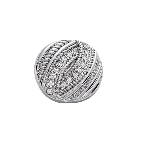 LIBERGA 10 Stück Strass Gewinde Knöpfe mit Schaft, Metallknopf für Kleidung Strickjacken Mantel Bastelprojekte, Silber, 18mm von LIBERGA
