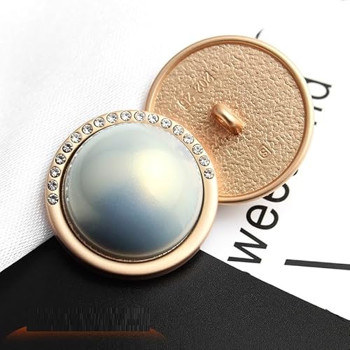 LIBERGA 10 Stück Strass Perlen Knöpfe mit Schaft, Runder Metallknopf für Kleidung Strickjacken Mäntel Bastelprojekte, Blau, 20mm LIBERGA 10 Stück Strass Perlen Knöpfe mit Schaft, Runder Metallknopf für Kleidung Strickjacken Mäntel Bastelprojekte, Blau, 20mm von LIBERGA