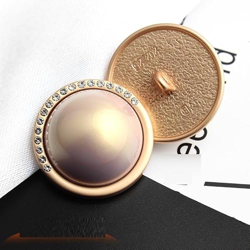 LIBERGA 10 Stück Strass Perlen Knöpfe mit Schaft, Runder Metallknopf für Kleidung Strickjacken Mantel Bastelprojekte, Hellviolett, 23mm LIBERGA 10 Stück Strass Perlen Knöpfe mit Schaft, Runder Metallknopf für Kleidung Strickjacken Mantel Bastelprojekte, Hellviolett, 23mm von LIBERGA