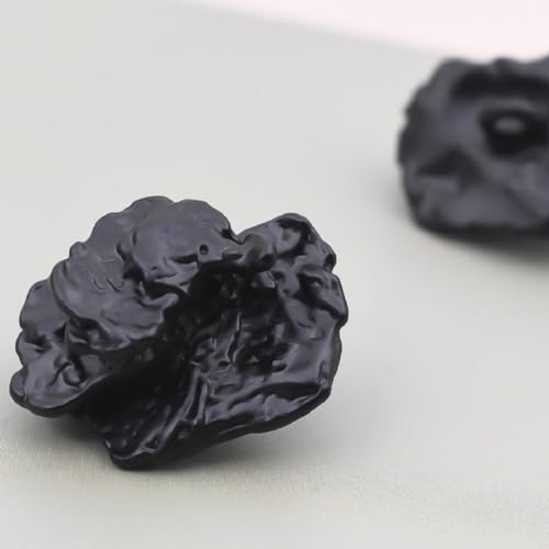LIBERGA 10 Stück Unregelmäßige Meteorit Imitationsknöpfe Mit Schaft, Modischer Dekorativer Knöpfe Für Damen Oder Herren Kleidung Strickjacken Mäntel Bastelprojekte, Schwarz, 24mm von LIBERGA