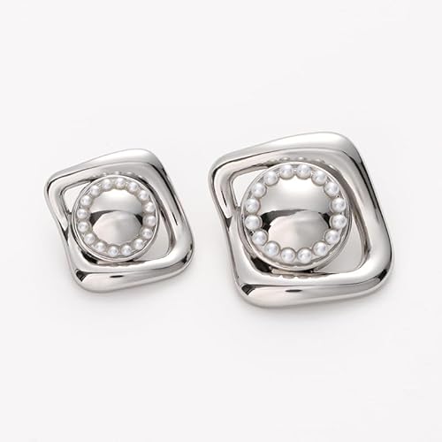 LIBERGA 10 Stück Unregelmäßige Perlmutt Knöpfe mit Schaft, Modischer Nähknöpfe für Kleidung Strickjacken Mäntel Bastelprojekte, Silber, 18mm LIBERGA 10 Stück Unregelmäßige Perlmutt Knöpfe mit Schaft, Modischer Nähknöpfe für Kleidung Strickjacken Mäntel Bastelprojekte, Silber, 18mm von LIBERGA