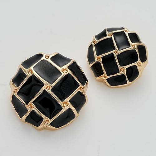 LIBERGA 10 Stück Unregelmäßige Runde Knöpfe mit Schaft, Modischer Metall Nähknöpfe für Kleidung Strickjacken Mäntel Bastelprojekte, Goldener Rand, Schwarz, 23mm LIBERGA 10 Stück Unregelmäßige Runde Knöpfe mit Schaft, Modischer Metall Nähknöpfe für Kleidung Strickjacken Mäntel Bastelprojekte, Goldener Rand, Schwarz, 23mm von LIBERGA