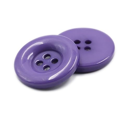 LIBERGA 100 Stück Runde Harz Knöpfe, 4 Löcher, Nähknöpfe für Kleidung Strickjacken Mäntel Bastelprojekte, Lila, 30mm von LIBERGA