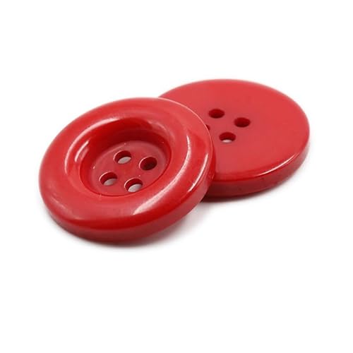 LIBERGA 100 Stück Runde Harz Knöpfe, 4 Löcher, Nähknöpfe für Kleidung Strickjacken Mäntel Bastelprojekte, Rot, 30mm von LIBERGA
