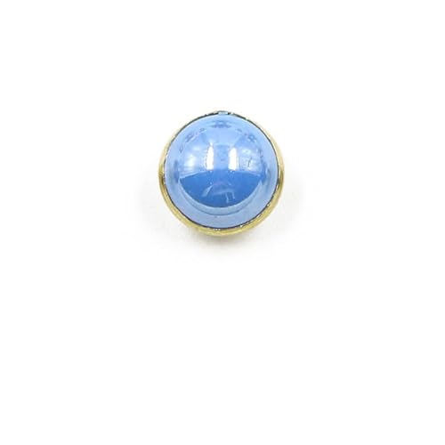 LIBERGA 100 Stück Runde Knöpfe mit Goldrand Und Schaft, 10mm Kleine Nähknöpfe für Kleidung, Hemden, Bastelprojekte, Blau von LIBERGA