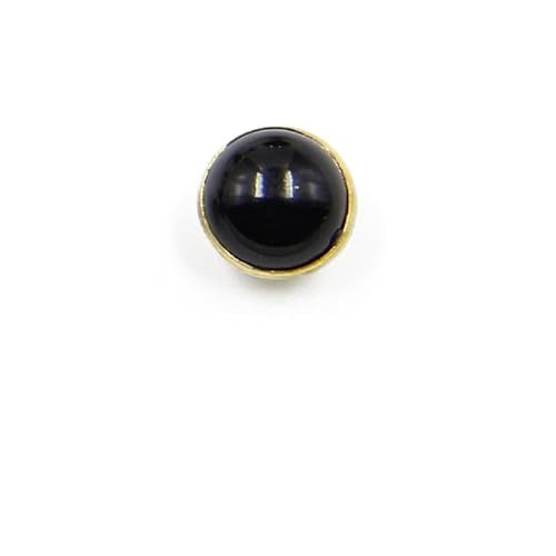 LIBERGA 100 Stück Runde Knöpfe mit Goldrand Und Schaft, 10mm Kleiner Nähknöpfe für Kleidung, Hemden, Bastelprojekte, Schwarz von LIBERGA