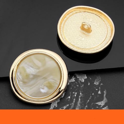 LIBERGA 12 Stück Goldene Rand Knöpfe mit Schaft, Unregelmäßiger Runder Knopf für Kleidung Strickjacken Mantel Bastelprojekte, 25mm LIBERGA 12 Stück Goldene Rand Knöpfe mit Schaft, Unregelmäßiger Runder Knopf für Kleidung Strickjacken Mantel Bastelprojekte, 25mm von LIBERGA