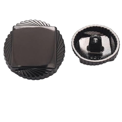 LIBERGA 20 Stück 18mm Schwarze Knöpfe mit Schaft, Quadratischer Metallknopf Aus Faden für Kleidung, Strickjacken, Mäntel, Bastelprojekte von LIBERGA