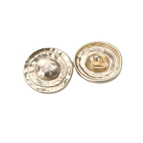 LIBERGA 20 Stück 3 Kreisförmige Konkave Metall Knöpfe für Kleidung Strickjacken Mäntel Bastelprojekte, Golden, 18mm von LIBERGA