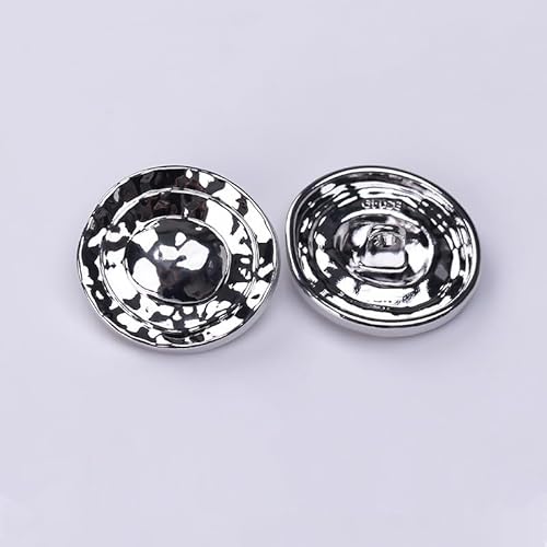 LIBERGA 20 Stück 3 Kreisförmige Konkave Metall Knöpfe für Kleidung Strickjacken Mäntel Bastelprojekte, Silber, 20mm von LIBERGA