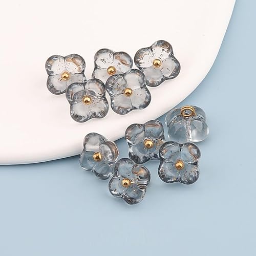 LIBERGA 20 Stück Blumenförmige Knöpfe mit Schaft, 10mm Kleiner Nähknöpfe für Kleidung, Hemd, Bastelprojekte von LIBERGA