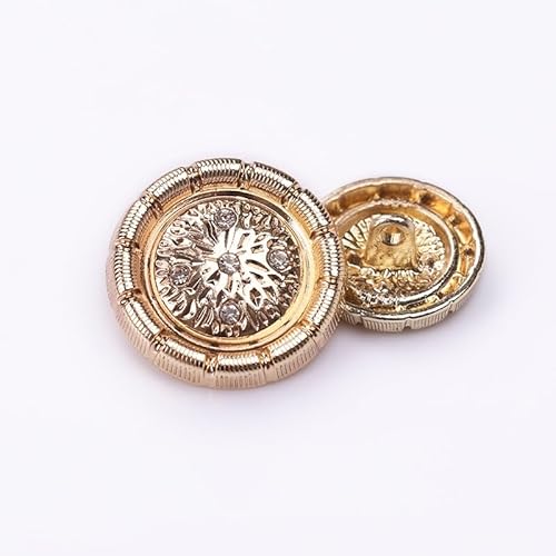 LIBERGA 20 Stück Dekorative Runde Strass Knöpfe für Kleidung Strickjacken Mäntel Bastelprojekte, Hellgold, 25mm LIBERGA 20 Stück Dekorative Runde Strass Knöpfe für Kleidung Strickjacken Mäntel Bastelprojekte, Hellgold, 25mm von LIBERGA