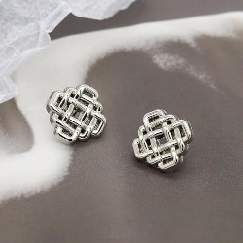 LIBERGA 20 Stück Gewebte Metall Knöpfe Mit Schaft, 10mm Nähknöpfe Für Damen Kleidung Strickjacken Hemden Bastelprojekte, Silber LIBERGA 20 Stück Gewebte Metall Knöpfe Mit Schaft, 10mm Nähknöpfe Für Damen Kleidung Strickjacken Hemden Bastelprojekte, Silber von LIBERGA
