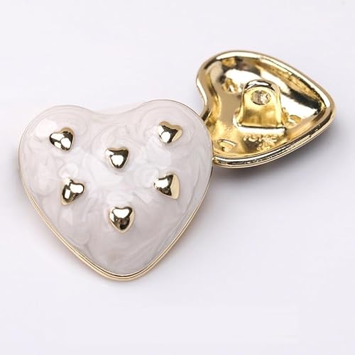 LIBERGA 20 Stück Herz Knöpfe mit Goldenem Rand für Kleidung Strickjacken Mäntel Bastelprojekte, 23mm LIBERGA 20 Stück Herz Knöpfe mit Goldenem Rand für Kleidung Strickjacken Mäntel Bastelprojekte, 23mm von LIBERGA