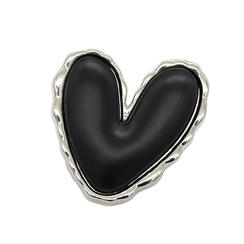 LIBERGA 20 Stück Herzförmige Knöpfe Mit Schaft, Modischer Nähknöpfe Für Damen Kleidung Strickjacken Mäntel Bastelprojekte, Silberne Unterseite, Schwarz, 22mm LIBERGA 20 Stück Herzförmige Knöpfe Mit Schaft, Modischer Nähknöpfe Für Damen Kleidung Strickjacken Mäntel Bastelprojekte, Silberne Unterseite, Schwarz, 22mm von LIBERGA
