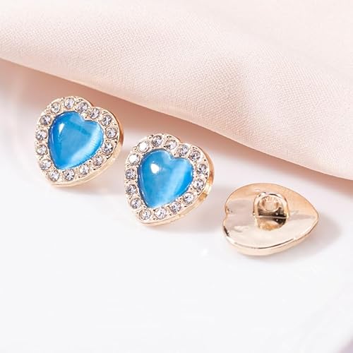 LIBERGA 20 Stück Herzform Knöpfe mit Schaft, Kleine Nähknöpfe für Kleidung, Hemden, Bastelprojekte, Blau, 11mm LIBERGA 20 Stück Herzform Knöpfe mit Schaft, Kleine Nähknöpfe für Kleidung, Hemden, Bastelprojekte, Blau, 11mm von LIBERGA