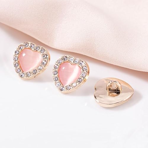 LIBERGA 20 Stück Herzform Knöpfe mit Schaft, Kleiner Nähknöpfe für Kleidung Hemd Bastelprojekte, Rosa, 11mm LIBERGA 20 Stück Herzform Knöpfe mit Schaft, Kleiner Nähknöpfe für Kleidung Hemd Bastelprojekte, Rosa, 11mm von LIBERGA