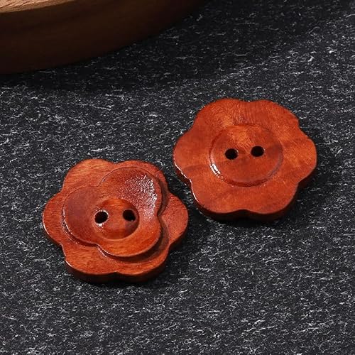 LIBERGA 20 Stück Holz Knöpfe, 2 Löcher, Blumenformknopf für Kleidung Strickjacken Mantel Bastelprojekte, 28mm LIBERGA 20 Stück Holz Knöpfe, 2 Löcher, Blumenformknopf für Kleidung Strickjacken Mantel Bastelprojekte, 28mm von LIBERGA