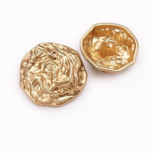 LIBERGA 20 Stück Knöpfe mit Schaft, Modischer Metallknopf für Kleidung Strickjacken Mäntel Bastelprojekte, Gold, 15mm LIBERGA 20 Stück Knöpfe mit Schaft, Modischer Metallknopf für Kleidung Strickjacken Mäntel Bastelprojekte, Gold, 15mm von LIBERGA
