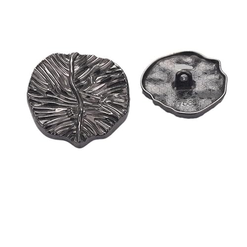 LIBERGA 20 Stück Metall Knöpfe mit Blattstruktur für Kleidung Strickjacken Mäntel Bastelprojekte, Schwarz, 18mm LIBERGA 20 Stück Metall Knöpfe mit Blattstruktur für Kleidung Strickjacken Mäntel Bastelprojekte, Schwarz, 18mm von LIBERGA