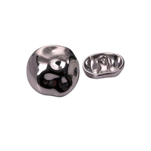 LIBERGA 20 Stück Mode Knöpfe mit Schaft, Unregelmäßig Gebogener Metallknopf für Kleidung Strickjacken Mäntel Bastelprojekte, Silber, 18mm LIBERGA 20 Stück Mode Knöpfe mit Schaft, Unregelmäßig Gebogener Metallknopf für Kleidung Strickjacken Mäntel Bastelprojekte, Silber, 18mm von LIBERGA