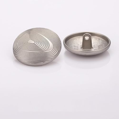 LIBERGA 20 Stück Modische Metall Knöpfe mit Gewinde für Kleidung Strickjacken Mäntel Bastelprojekte, Silber, 28mm LIBERGA 20 Stück Modische Metall Knöpfe mit Gewinde für Kleidung Strickjacken Mäntel Bastelprojekte, Silber, 28mm von LIBERGA