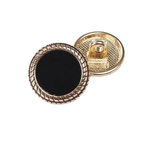 LIBERGA 20 Stück Modische Runde Knöpfe für Kleidung Strickjacken Mäntel Bastelprojekte, Goldener Rand, Schwarz, 13mm LIBERGA 20 Stück Modische Runde Knöpfe für Kleidung Strickjacken Mäntel Bastelprojekte, Goldener Rand, Schwarz, 13mm von LIBERGA