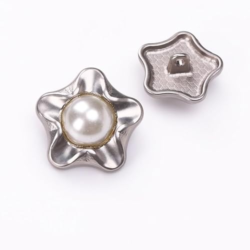 LIBERGA 20 Stück Perlenstern Knöpfe für Kleidung Strickjacken Mäntel Bastelprojekte, Silber, 28mm LIBERGA 20 Stück Perlenstern Knöpfe für Kleidung Strickjacken Mäntel Bastelprojekte, Silber, 28mm von LIBERGA