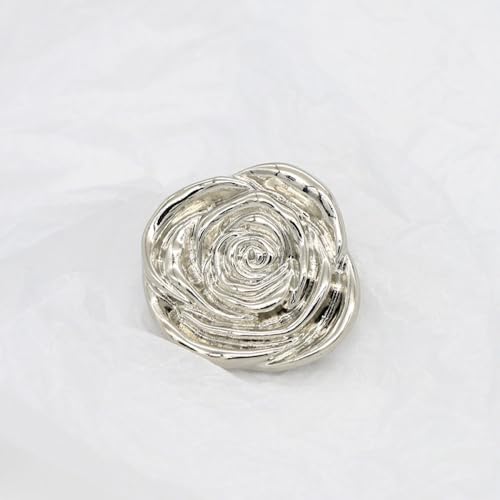 LIBERGA 20 Stück Rosenknöpfe Aus Metall Mit Schaft, Knöpfe In Blumenform Für Damen Kleidung Strickjacken Mäntel Bastelprojekte, Silber, 23mm LIBERGA 20 Stück Rosenknöpfe Aus Metall Mit Schaft, Knöpfe In Blumenform Für Damen Kleidung Strickjacken Mäntel Bastelprojekte, Silber, 23mm von LIBERGA