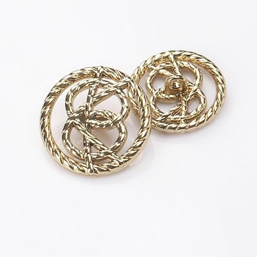 LIBERGA 20 Stück Runde Hohle Metall Knöpfe für Kleidung Strickjacken Mäntel Bastelprojekte, Hellgold, 23mm LIBERGA 20 Stück Runde Hohle Metall Knöpfe für Kleidung Strickjacken Mäntel Bastelprojekte, Hellgold, 23mm von LIBERGA
