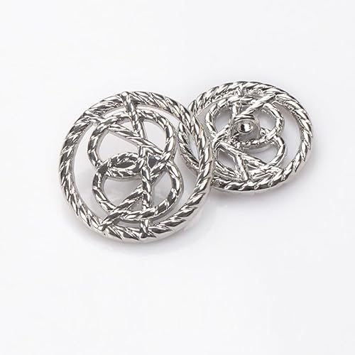 LIBERGA 20 Stück Runde Hohle Metall Knöpfe für Kleidung Strickjacken Mäntel Bastelprojekte, Silber, 23mm LIBERGA 20 Stück Runde Hohle Metall Knöpfe für Kleidung Strickjacken Mäntel Bastelprojekte, Silber, 23mm von LIBERGA