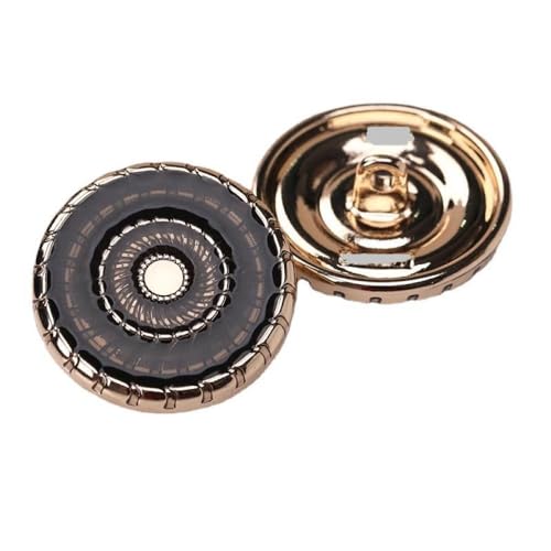 LIBERGA 20 Stück Runde Knöpfe Mit Schaft, Modischer Dekorativer Knöpfe Für Damen Oder Herren Kleidung Strickjacken Mäntel Bastelprojekte, Golden, 18mm LIBERGA 20 Stück Runde Knöpfe Mit Schaft, Modischer Dekorativer Knöpfe Für Damen Oder Herren Kleidung Strickjacken Mäntel Bastelprojekte, Golden, 18mm von LIBERGA