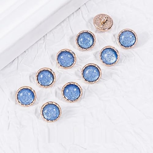 LIBERGA 20 Stück Runde Knöpfe mit Schaft, 10mm Kleiner Knöpfe für Kleidung, Hemd, Bastelprojekte, Blau von LIBERGA