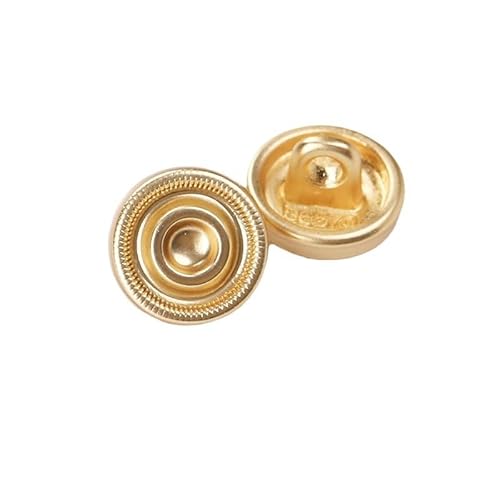 LIBERGA 20 Stück Runde Knöpfe mit Schaft, 10mm Kleiner Nähknöpfe für Kleidung, Hemd, Bastelprojekte, Hellgold von LIBERGA