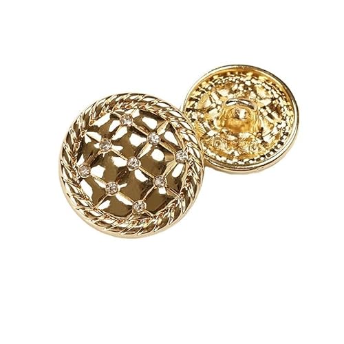 LIBERGA 20 Stück Runde Knöpfe mit Schaft, Modischer Metallknopf für Kleidung Strickjacken Mäntel Bastelprojekte, Hellgold, 18mm LIBERGA 20 Stück Runde Knöpfe mit Schaft, Modischer Metallknopf für Kleidung Strickjacken Mäntel Bastelprojekte, Hellgold, 18mm von LIBERGA