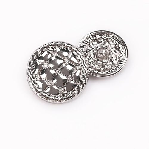 LIBERGA 20 Stück Runde Knöpfe mit Schaft, Modischer Metallknopf für Kleidung Strickjacken Mäntel Bastelprojekte, Silber, 20mm LIBERGA 20 Stück Runde Knöpfe mit Schaft, Modischer Metallknopf für Kleidung Strickjacken Mäntel Bastelprojekte, Silber, 20mm von LIBERGA