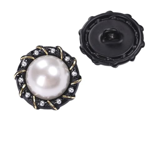 LIBERGA 20 Stück Runde Knöpfe mit Schaft, Modischer Perlmuttknopf für Kleidung Strickjacken Mäntel Bastelprojekte, Schwarz, 18mm LIBERGA 20 Stück Runde Knöpfe mit Schaft, Modischer Perlmuttknopf für Kleidung Strickjacken Mäntel Bastelprojekte, Schwarz, 18mm von LIBERGA