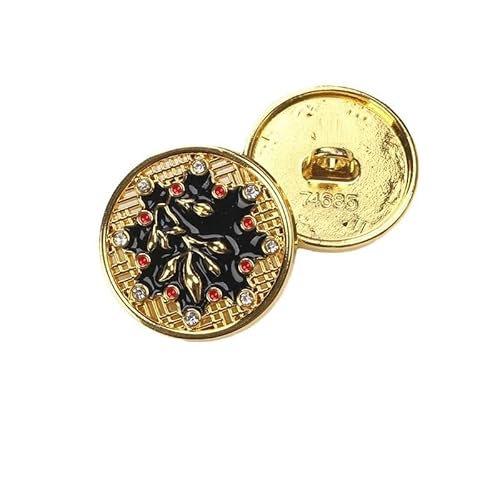 LIBERGA 20 Stück Runde Knöpfe mit Zweigmuster für Kleidung Strickjacken Mäntel Bastelprojekte, Goldener Rand, Schwarz, 20mm LIBERGA 20 Stück Runde Knöpfe mit Zweigmuster für Kleidung Strickjacken Mäntel Bastelprojekte, Goldener Rand, Schwarz, 20mm von LIBERGA