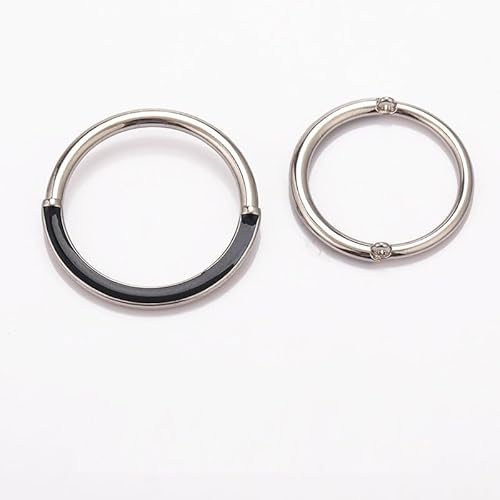 LIBERGA 20 Stück Runde Metall Knöpfe, Doppelschaftknöpfe für Kleidung Strickjacken Mäntel Bastelprojekte, Silber Schwarz Spleißfarbe, 25mm von LIBERGA