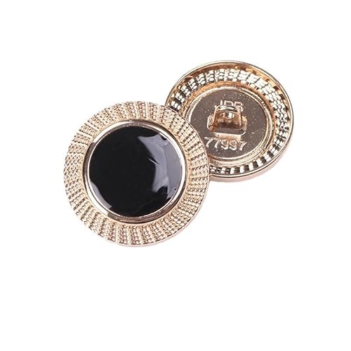 LIBERGA 20 Stück Schwarze Runde Knöpfe für Kleidung Strickjacken Mäntel Bastelprojekte, Goldener Rand, 18mm LIBERGA 20 Stück Schwarze Runde Knöpfe für Kleidung Strickjacken Mäntel Bastelprojekte, Goldener Rand, 18mm von LIBERGA