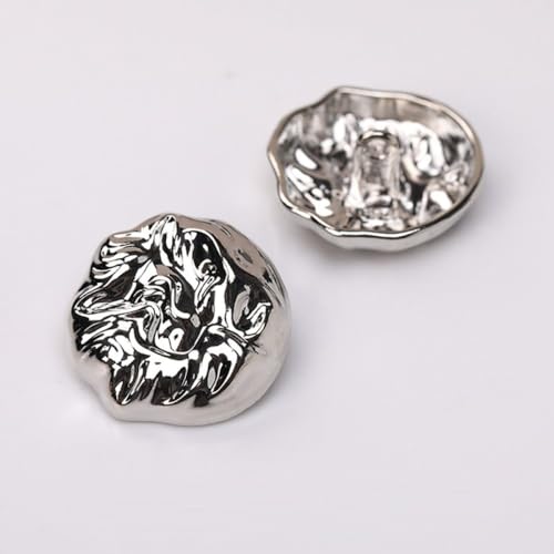 LIBERGA 20 Stück Unregelmäßige Metall Knöpfe Mit Schaft, Modischer Dekorativer Knöpfe Für Damen Oder Herren Kleidung Strickjacken Mäntel Bastelprojekte, Silber, 23mm LIBERGA 20 Stück Unregelmäßige Metall Knöpfe Mit Schaft, Modischer Dekorativer Knöpfe Für Damen Oder Herren Kleidung Strickjacken Mäntel Bastelprojekte, Silber, 23mm von LIBERGA