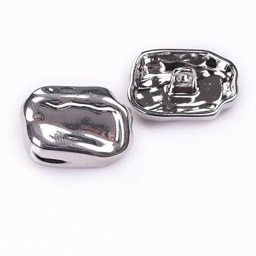 LIBERGA 20 Stück Unregelmäßige Rechteckige Knöpfe mit Schaft, Modischer Metallknopf für Kleidung Strickjacken Mäntel Bastelprojekte, Silber, 20,5mm × 15mm LIBERGA 20 Stück Unregelmäßige Rechteckige Knöpfe mit Schaft, Modischer Metallknopf für Kleidung Strickjacken Mäntel Bastelprojekte, Silber, 20,5mm × 15mm von LIBERGA