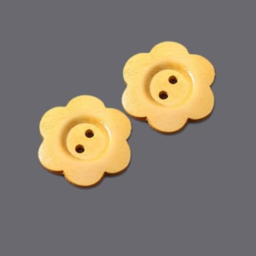LIBERGA 30 Stück Blumen Knöpfe Aus Holz, 2 Löcher, Süßer Nähknöpfe für Kleidung Strickjacken Mantel Bastelprojekte, 12mm von LIBERGA