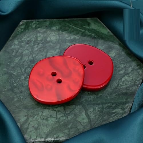LIBERGA 30 Stück Harz Knöpfe, 2 Löcher, Unregelmäßig Strukturierte Knöpfe für Kleidung Strickjacken Mäntel Bastelprojekte, Rot, 26mm × 30mm LIBERGA 30 Stück Harz Knöpfe, 2 Löcher, Unregelmäßig Strukturierte Knöpfe für Kleidung Strickjacken Mäntel Bastelprojekte, Rot, 26mm × 30mm von LIBERGA