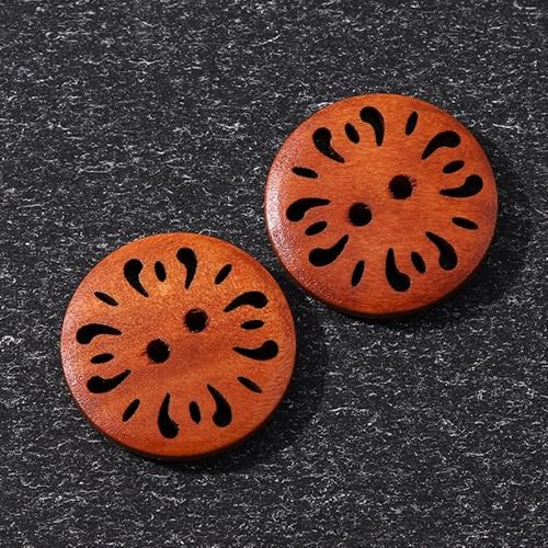 LIBERGA 30 Stück Holz Knöpfe, 2 Löcher, Runder Hohler Nähknöpfe für Kleidung Strickjacken Mantel Bastelprojekte, 18mm von LIBERGA