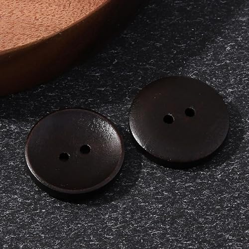 LIBERGA 50 Stück Holz Knöpfe, 2 Löcher, Runder Nähknöpfe für Kleidung Strickjacken Mäntel Bastelprojekte, Dunkelbraun, 18mm LIBERGA 50 Stück Holz Knöpfe, 2 Löcher, Runder Nähknöpfe für Kleidung Strickjacken Mäntel Bastelprojekte, Dunkelbraun, 18mm von LIBERGA